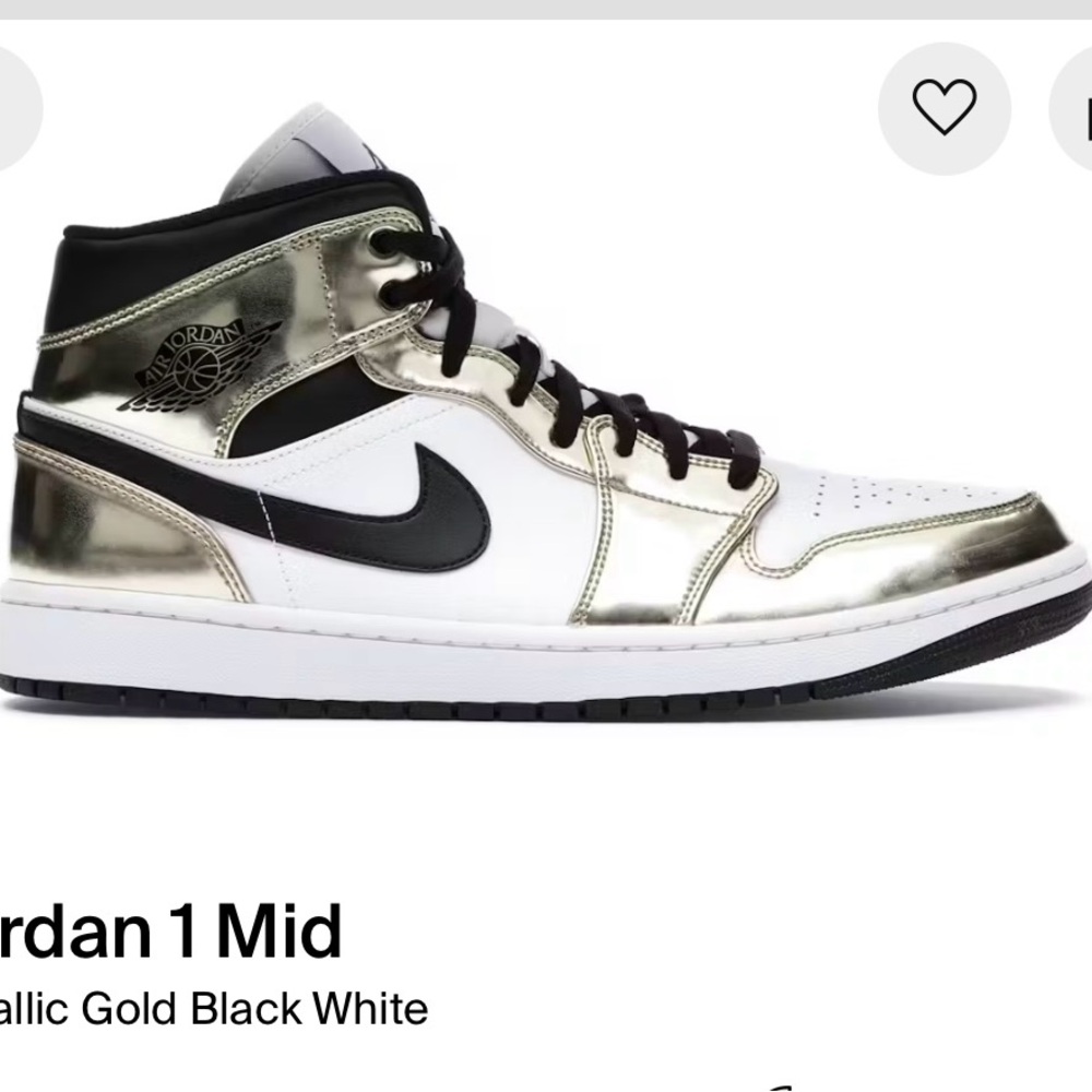 Air Jordan 1 Mid SE "Metallic Gold" sneakers, Sz 8.5 NIB